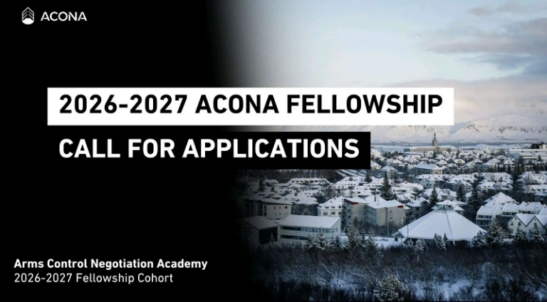 ACONA Fellowship 2026-2027 : Programme en Désarmement