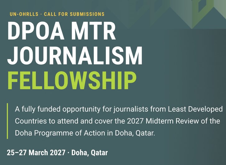 Bourse de journalisme ONU DPoA 2027 (Financée à Doha) – 27 octobre 2026