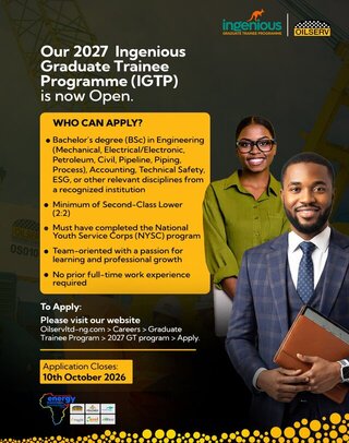 Oilserv Graduate Trainee Programme 2027 Nigeria